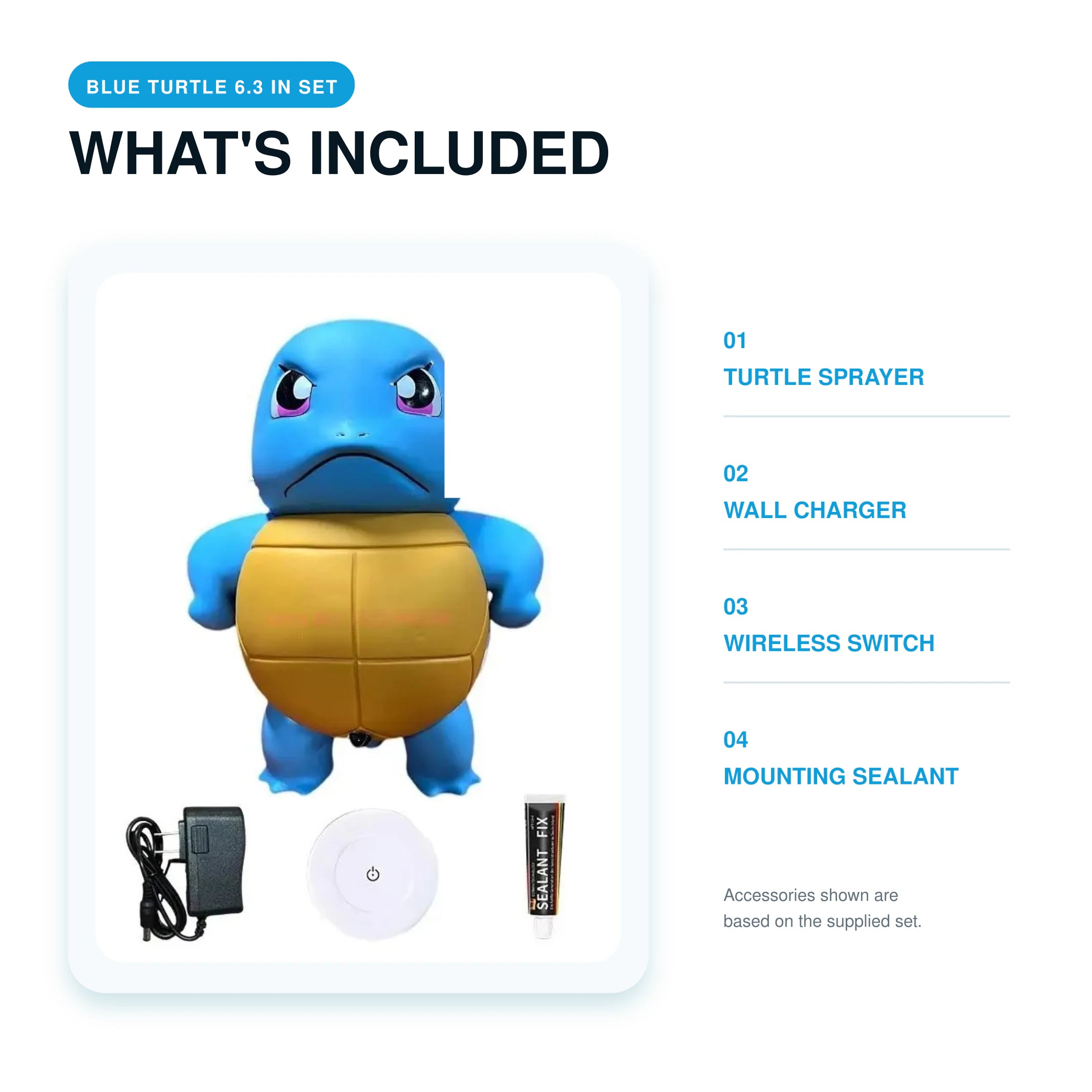Blue Turtle water sprayer kit contents
