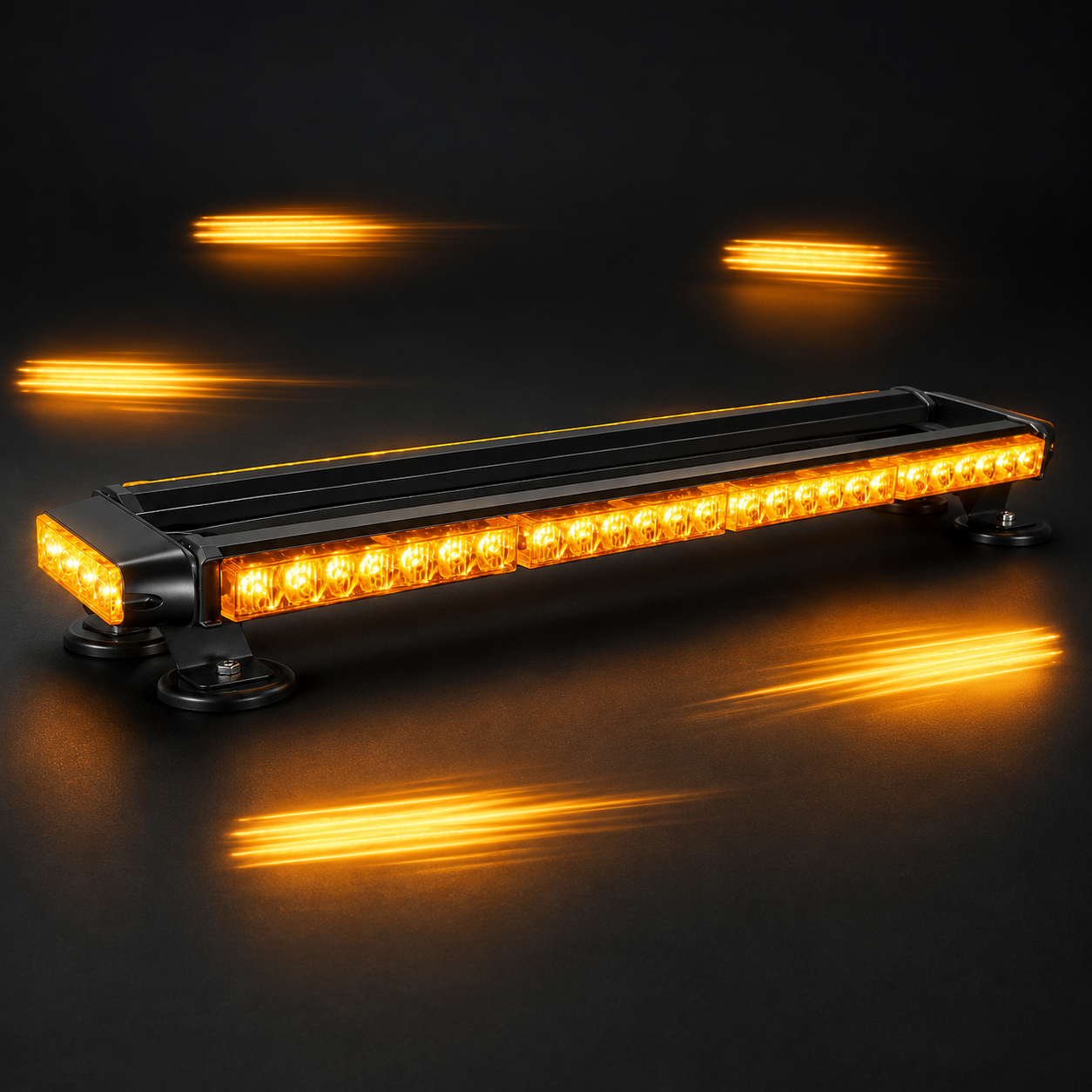 Amber Guardian light bar displaying selectable amber warning patterns
