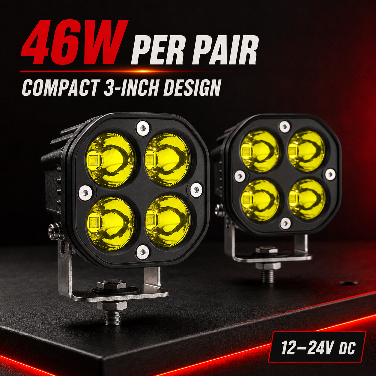 Two compact Rovolt LED pods with 46 watts per pair